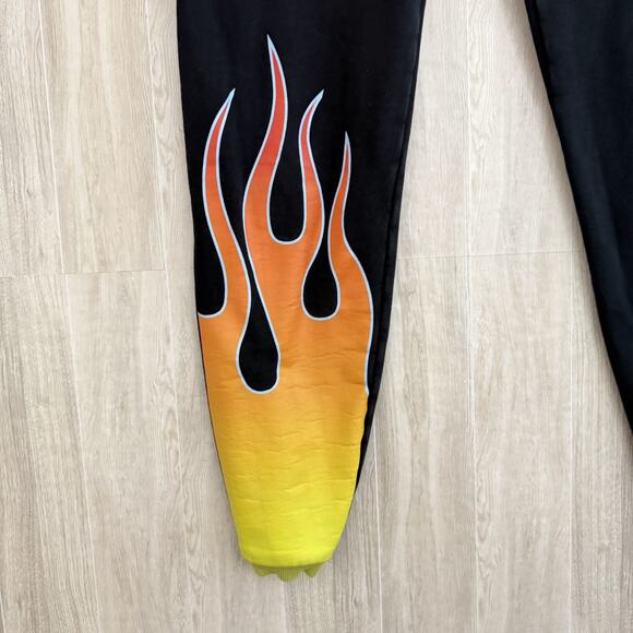 Culture Kings Loiter Track Pants Womens XS Jogger Streetwear Flames Heavyweight - Picture 7 of 16